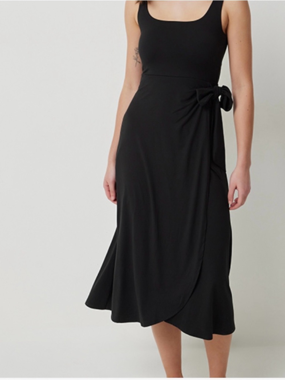 Ardene Black Sleeveless Wrap Maxi Dress